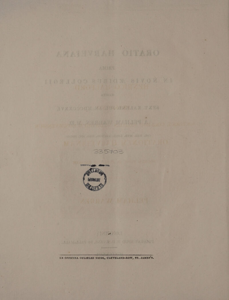 EX OFFICINA GULIELMI NICOL, CLEVELAND-ROW, ST. JAMES'S.