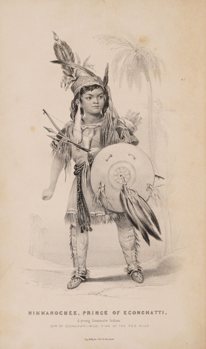 RiIKKAMOCHEE, PALRCE OF ECORCHATTI, A young Seminole Indian. SON OF ECONGHATMEMIGO! SKIING “OF THE (ep iieS= Diy AHaghe, [th to the Queer