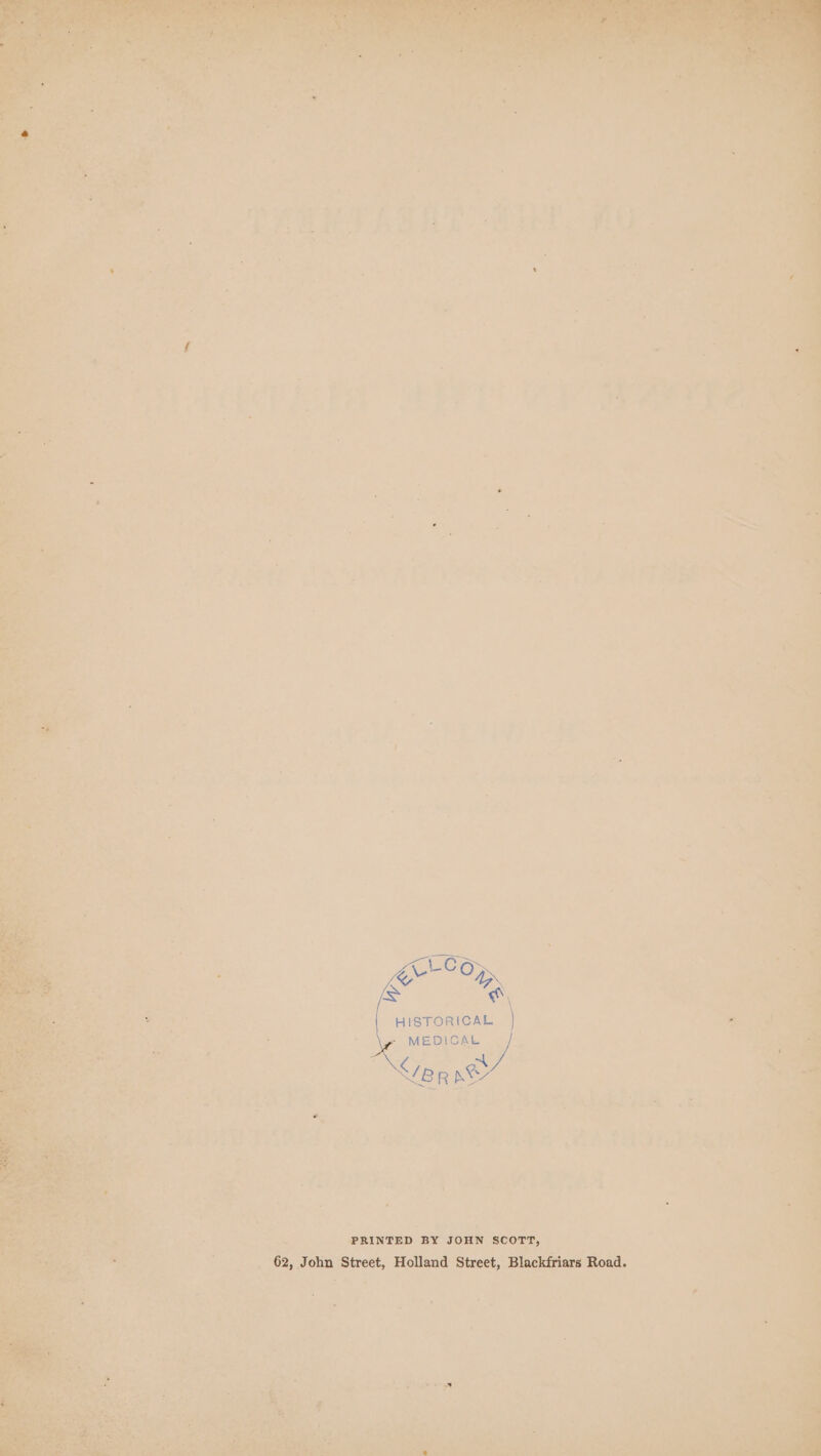 : PRINTED BY JOHN scoTT, _ 62, John Street, Holland Street, Blackfriars Road.