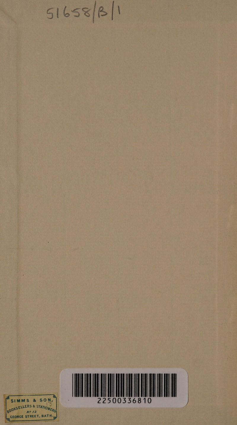 “SIMMS & SON, ERS & STATiQy” | 22500336810 GEORGE STREET, BATH.