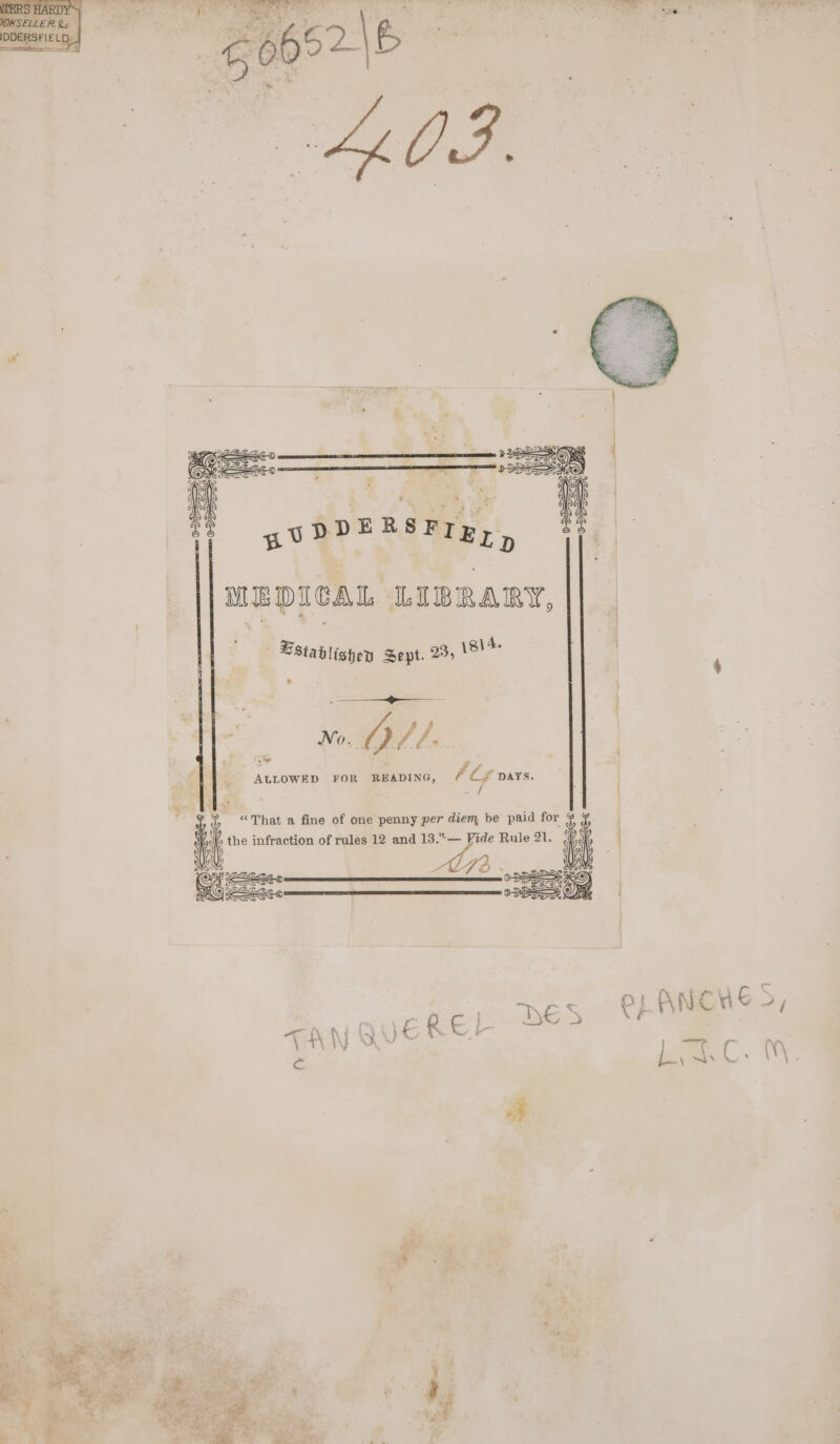 LER Le | MEDICAL LIBRARY, Establishen Sept. 23; 1814. wo. O1. | ALLOWED FOR READING, A Ce pars. a à ieee pg se ñ N V G À EE x à pe oe ¥ : : eee Be