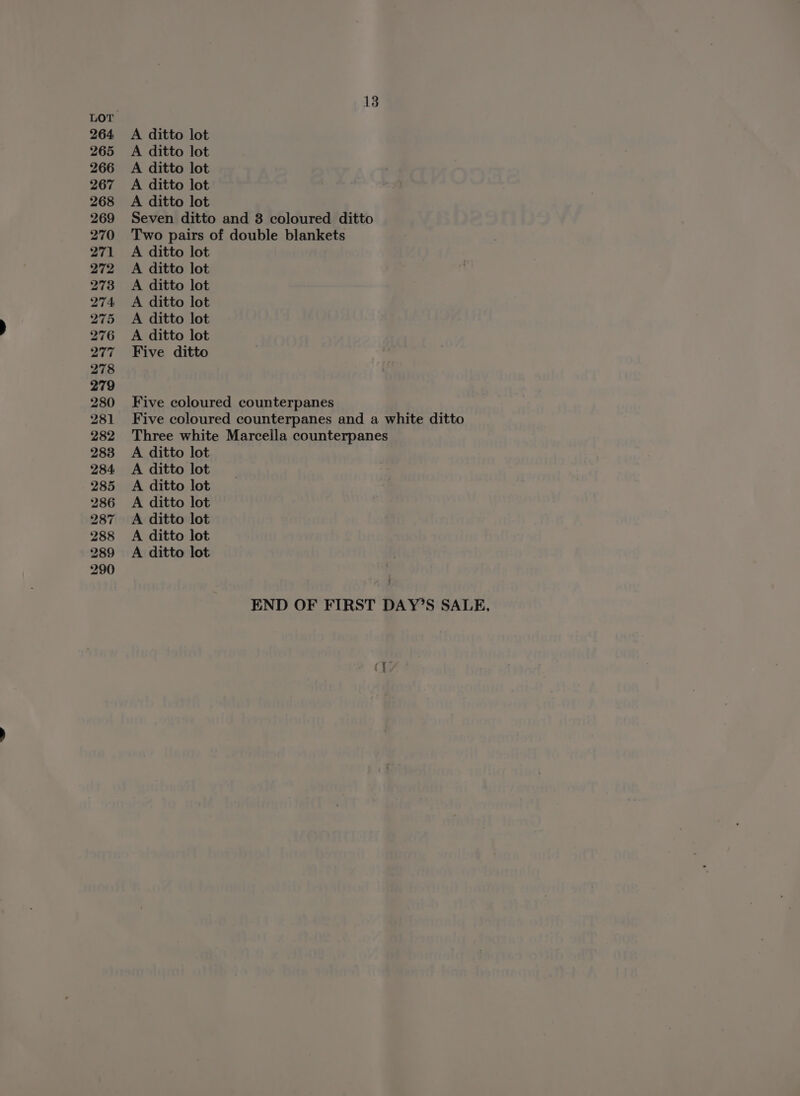 A ditto lot A ditto lot A ditto lot A ditto lot A ditto lot 13 A ditto lot A ditto lot A ditto lot A ditto lot A ditto lot A ditto lot Five ditto A ditto lot A ditto lot A ditto lot A ditto lot A ditto lot A ditto lot A ditto lot { END OF FIRST DAY’S SALE,