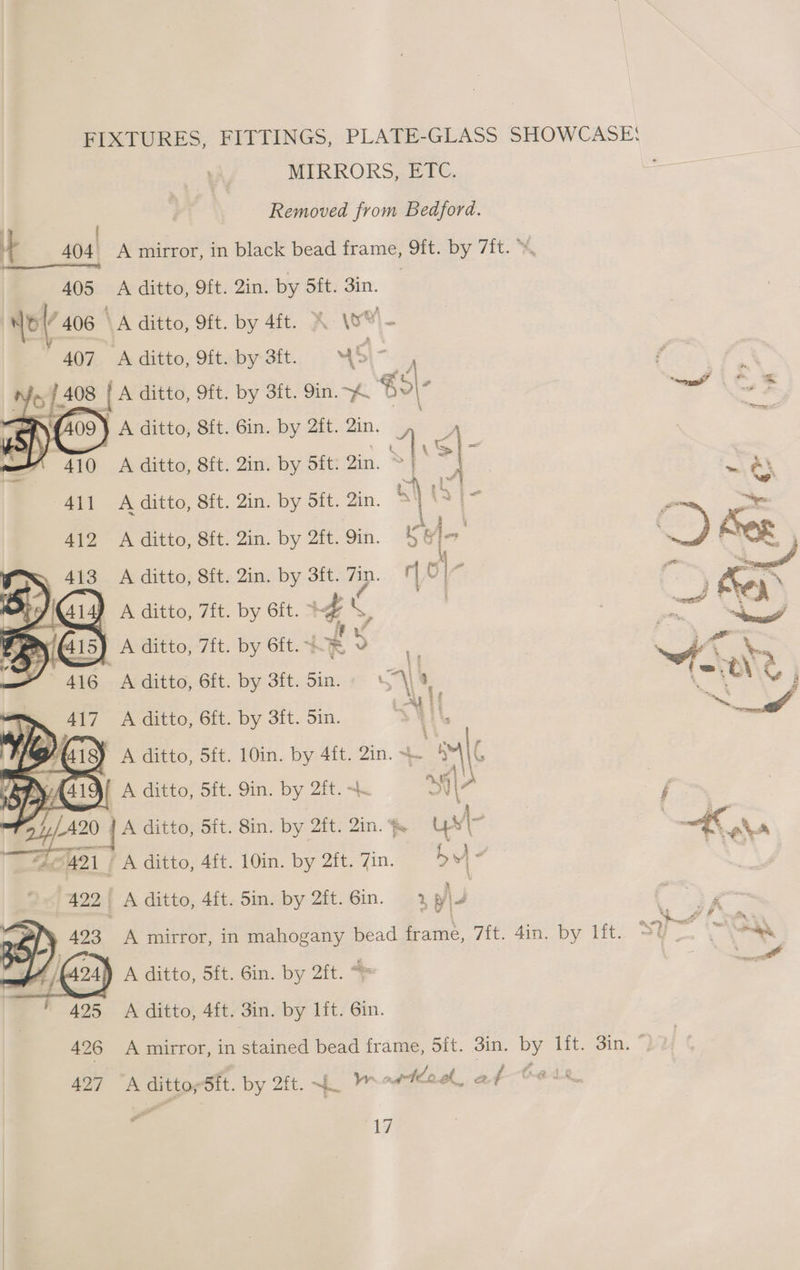 MIRRORS, ETC. Removed from Bedford. 2in. by Sft. 3in. by 4ft. A yee’ by sft. 4Si- by 3ft. 9in. €5\- Gin. by 2ft. 2in. Qin. by Sft: Zin. S| 2in. by 5ft. 2in. | ta i- Qin. by 2ft. 9in. 4 2in. by St. Zin. Ol by 6ft. ° ig 4 ee, by Gf. ED by Sift, Sin. SA by 3ft. Sin. ; 10in. by 4ft. 2in. 4 ™ 9in. by 2ft. ~ | Bin. by 2ft. Zin. fe UNI 10in.- by 2ft. Zin. by Sin. by 2ft.6in. 2 y| J Gin. by Zit. ae: - < 17 ews” ye Ae