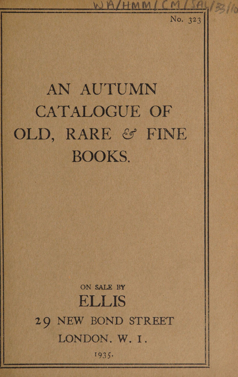 ON SALE BY EDS 29 NEW BOND STREET LONDON. W. I. 193 5-