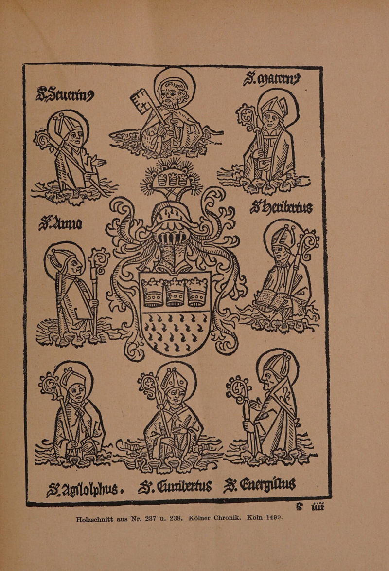 TINS > - DS: SA): ys S. } A= Fy 3 . BS wiz Holzschnitt aus Nr. 237 u. 238. Kélner Chronik. Koln 1499.