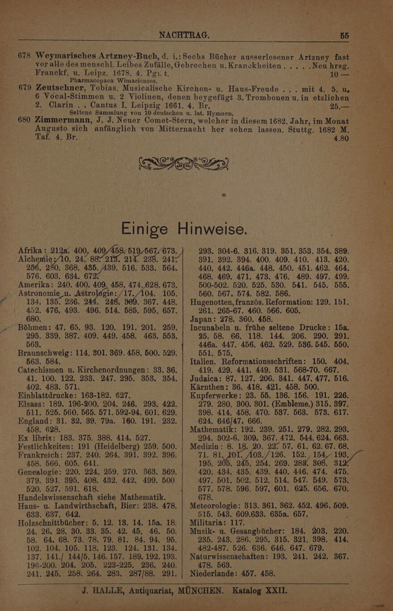 Franckf. u. Leipz. 1678. 4. Pegi. t. Pharmacopaea Wimarienses, «ee pean Neu hrsg. 10 — P mit 4. 5x Us 2. Clarin Taf. 4. Br. 4.80 = 576. 603. 634. 6727 134, 135. 236. 244. 2 680. 563. 563. 584. 402. 483. 571. Einblattdrucke: 163-182. 627. 458. 628. Ex libris: 183. 375. 388. 414. 527. 458. 566. 605. 641. 520. 527. 591. 618. Handelswissenschaft siehe Mathematik. 633. 637. 642. 293. 304-6. 316.319. 351. 353. 354. 389. 891. 392. 894. 400. 409. 410. 413. 420. 440, 442, 446a. 448. 450. 451. 462. 464. 468. 469. 471. 473. 476. 489. 497. 499. 500-502. 520. 525. 530. 541. 545. 555. 560. 567. 574. 582. 586. Hugenotten, franzés. Reformation: 129, 151. 261. 265-67. 460. 566. 605. Japan: 278. 360. 458. Incunabeln u. friihe seltene Drucke: 15a. 25. 58. 66. 118. 144. 206. 290. 291. 446a. 447, 456. 462. 529. 586.545. 550. 551. 575. Italien. Reformationsschriften: 150. 404. 419, 429. 441. 449. 531. 568-70. 667. Judaica: 87. 127. 206. 341. 447. 477. 516. Karnthen: 36. 418. 421. 458. 500. Kupferwerke: 23. 55. 136. 156. 191. 226. 279. 280. 300. 801. (Embleme.) 315. 397. 898. 414. 458. 470. 587. 5638. 573. 617. 624, 646/47, 666. Mathematik: 192. 239. 251. 279. 282. 293. 994, 302-6. 309. 867. 472. 544. 624. 663. Medizin: 8. 18. 20. 22° 57. 61. 62. 67. 68. 71. 81, JOT. fo 5 420. 484. 485. 439. 440. 446. 474. 475. 497. 501. 502. 512. 514, 547. 549. 573. 577. 578. 596. 597, 601. 625. 656. 670. 678. Meteorologie: 813. 361. 362. 452. 496. 509. 515. 543. 609.633. 635a. 657. ° Militaria: 117. iat Musik- u. Gesangbiicher: 184. 203. 220. 235. 248. 286. 295. 315. 321. 398. 414. 482-487. 526. 636. 646. 647. 679. Naturwissenschaften: 198. 241. 242. 367. 478. 563. . Niederlande: 457. 458.