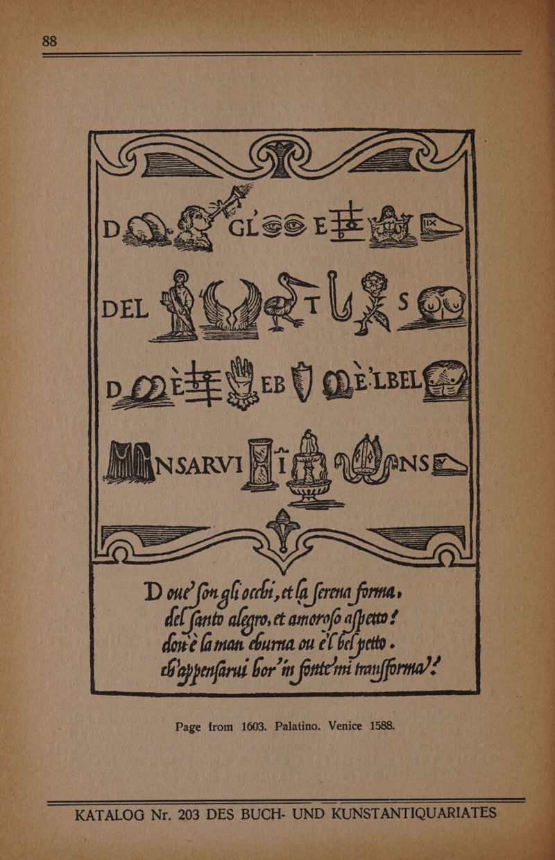 ph: ‘are re a VUES Page from 1603. Palatino. Venice 1588. ——