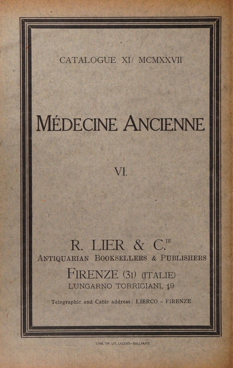 RR LER &amp; ‘OPIRENZE Gi grate, % « -LUNGARNO TORRIGIANI, 49 =f : ae Telegraphic and Cable address: LIERCO - F IRENZE | STAB. ‘TIP. LIT. LAZZATI= GALLARATE ~