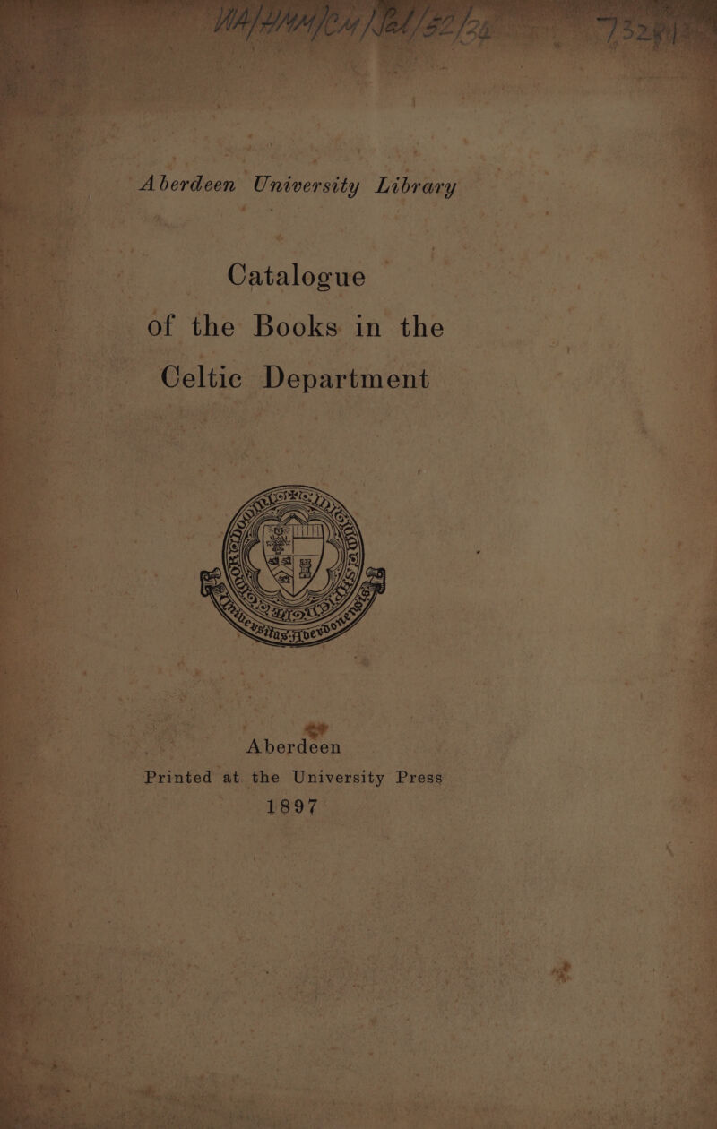 A borden: U: eatooely Library ooks in th c Departm ent. | Aberdeen ee University 1897 A ae. me Sy ape