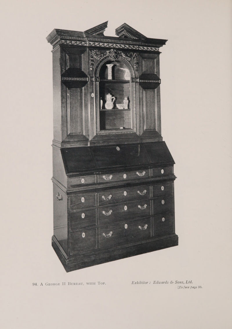 sakes hak 94, A GEORGE II BuREAU, WITH Top. Exhibitor : Edwards &amp; Sons, Lid.