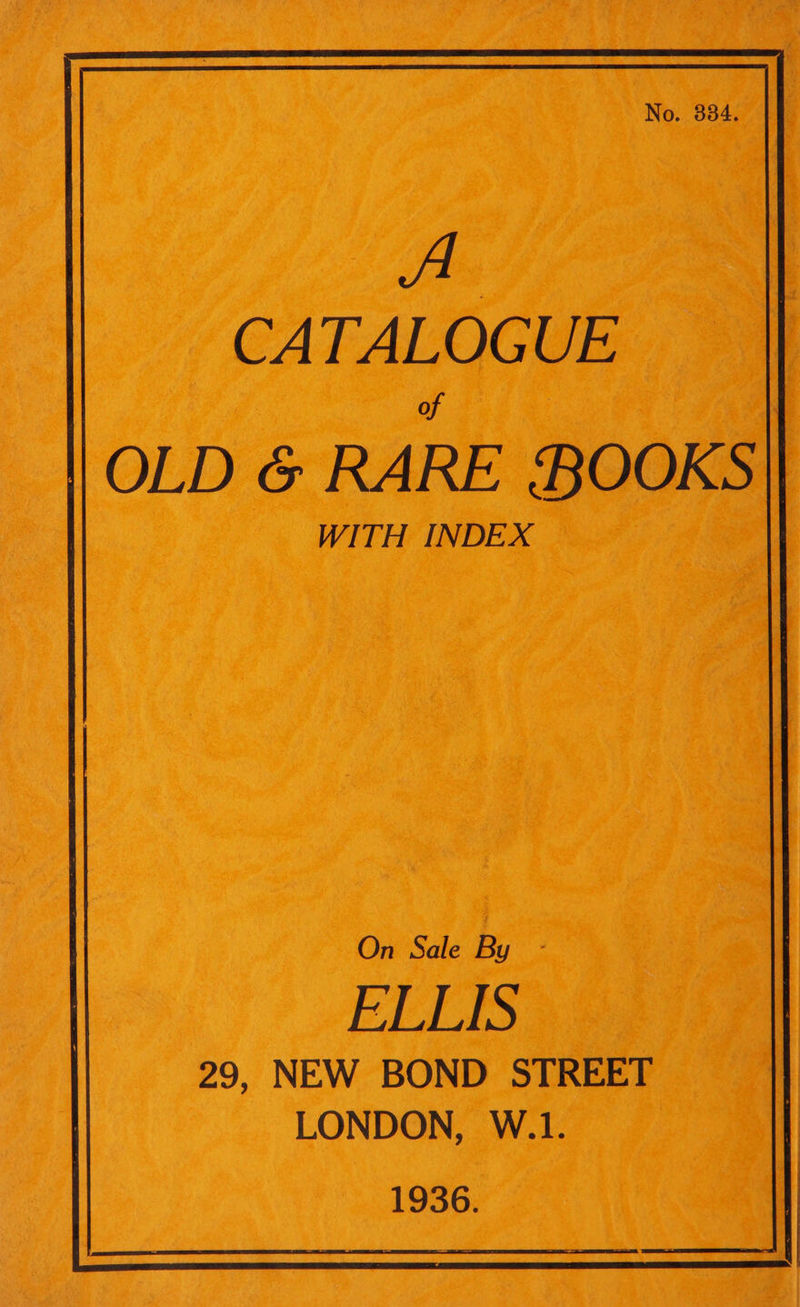 CATALOGUE of : 1 OLD &amp; RARE BOOKS|} WITH INDEX 1936.