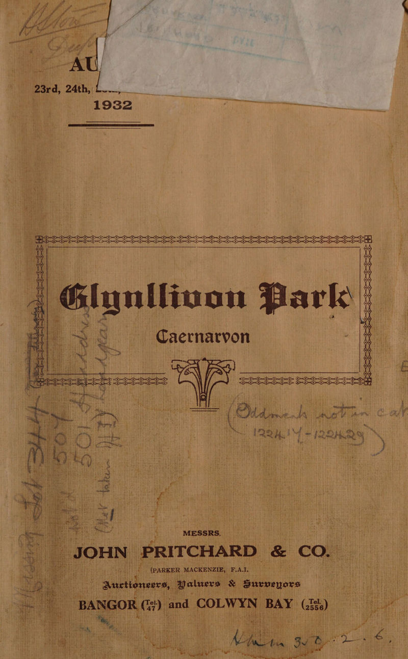 Caernarvon oe a fa hig: JOHN PRITCHARD &amp; Col. - (PARKER. MACKENZIE, F.A.I. Auctioneers, Maluers &amp; Gurveyors BANGOR Ca and COLWYN BAY (i i ne er: be sacl sea