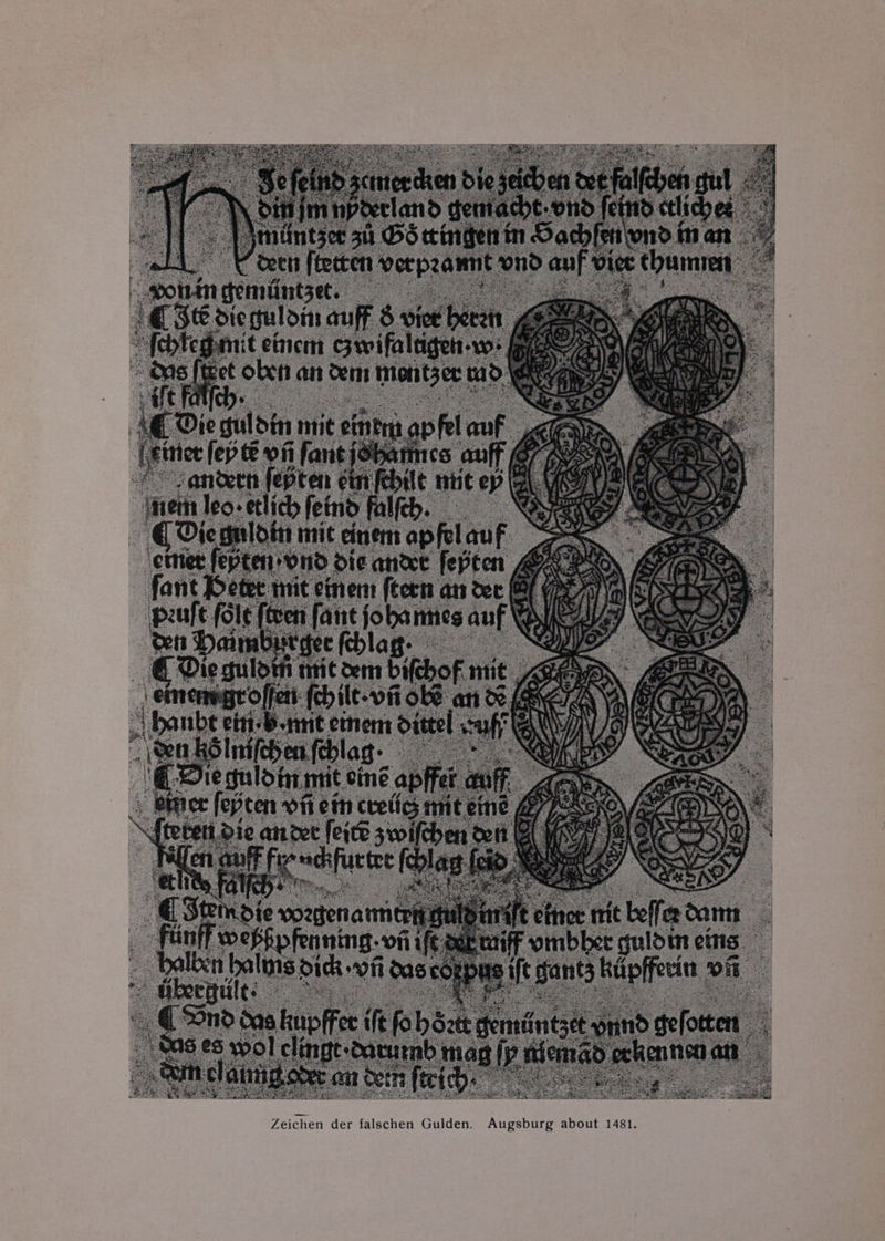 Zeichen der falschen Gulden. Augsburg about 1481.