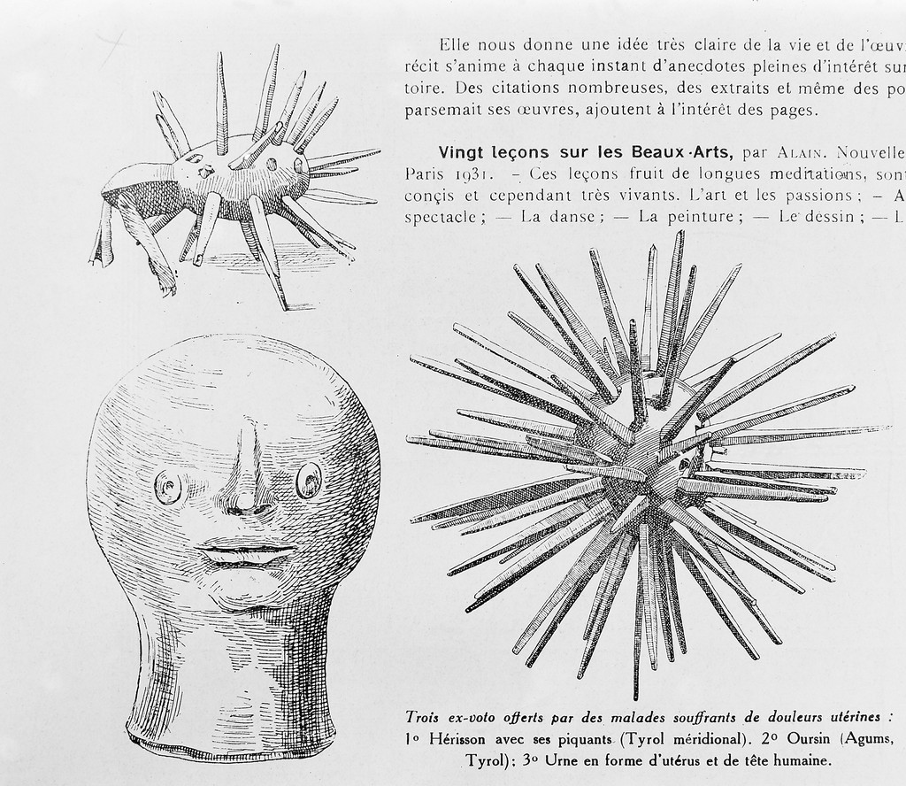 M0003955: Three ex-voto offered by patients suffering from uterine pain |  Wellcome Collection, image size:1024x888