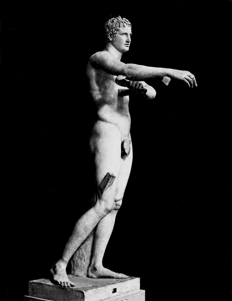 M0004827: Statue of Apoxyomenos in the Vatican Museum, Rome