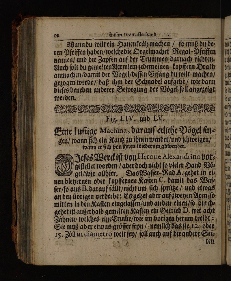 pv * D * 4 &gt; * ＋ 25 ＋ E^ 2 8 N ANZ: x; 2 3 NETTO 7) i TN 2 el 8 e tet í 2 | ; pE y Fig. LIV. und x - ? = , : * 6] &amp; ^ Fire luſtige Machina, darauf etliche Vogel ſin⸗ 2... ten E —— — — — == — — IL F[—r—-JE— = =, — t — — —  — — — r — P ——— — — — — — — — — — — — —