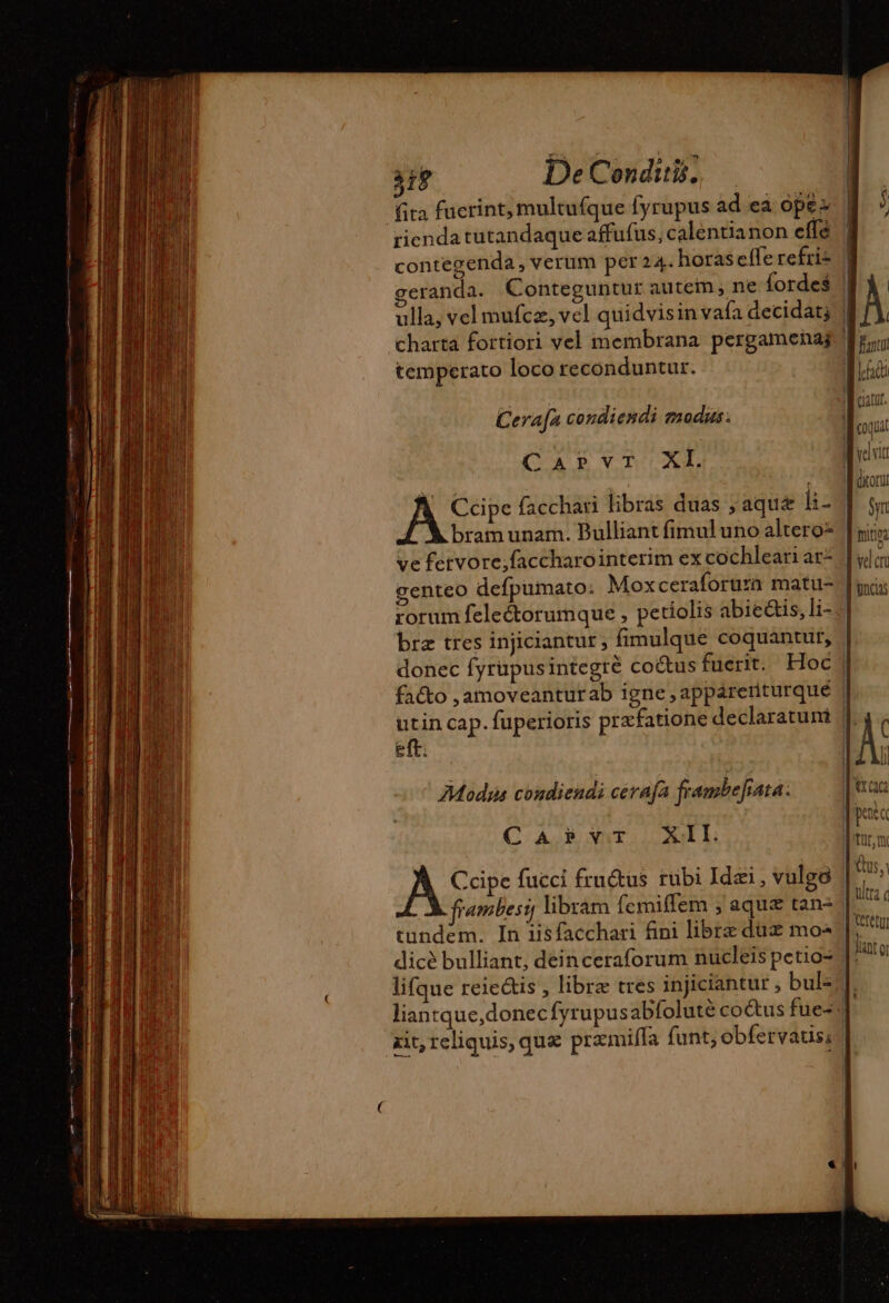 3i? DeCeonditis. — fita fuerint, multufque {yrupus ad ea ope rienda tutandaque affufus, calentianon effé contegenda , verum per 24. horas effe refri- temperato loco reconduntur. Cerafa condiendi modus: Cap VTT X ve fervore;faccharointerim ex cochleari ac- genteo defpumato: Mox ceraforurn matu- bræ tres injiciantur; fimulque coquantur, facto ,amoveanturab igne , appáreriturqué utin cap. fuperioris præfatione declaratuni eft frambesi librám femiffem ; aquæ tans dicè bulliant, deinceraforum nucleis petio- fantul Syri pacs ur, Qus, ultra c