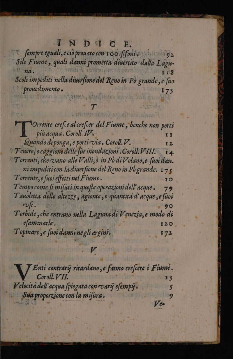 T fe empre eguali,e ciò provato co r0o.fifonieri!. soa A $ ile Fiume, o quali danni ti cl divertito dalla Di. (na. | 118 Scoli NETTE nella diet tone del Ron in Po grande è fo erro , si: I 7 3 IRR de » » T 4 figa crefce gi aa del Fi sume Abonal non porti piu acqua. Coroll. IV. 11 Quando deponga, e porti via. Coro. V. * 12 ‘Tewère, s ecapgione delle e inondazioni .Coroll PI. 1a °Torrenti, che-vano alle Valli,0 in Po diV olanose fuoi dan. ni impediti con la diuerfione del Reno in Po grande. 17,5 T orrente,e fuor effetti nel Fiume . 10, Tempo come fi maifuriin quefte operazioni dell'acque. 79 T auoletta delle altezze, agionte se quantità d’ acque se ftsoi vfi CI w 9 (®) Torbide , che entrano nella Laguna di V: nezia, e modo ds iblivali 120. Topinare se fuoi danninesli argini. 172 pa Enti contrarij ritardano e fanno crefcere i i Fiumi. Coroll. VII 3 Vi elocità dell acqua fpiegata con varij fon. i $ s° Foe pre: conla mifura. 169 Vee satin