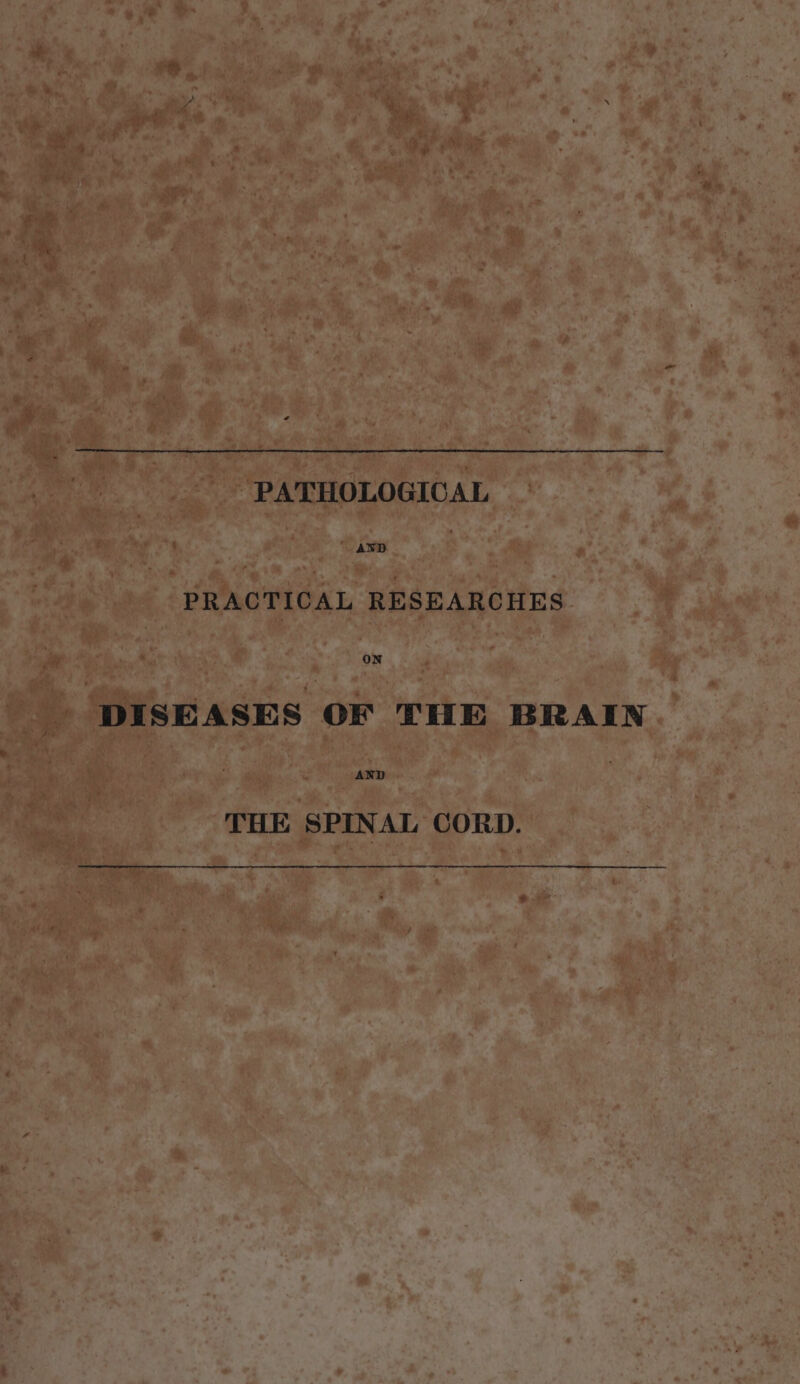 PATHOLOGICAL PRACTICAL RESEARCHES DISEASES OF THE BRAIN AND THE SPINAL CORD.