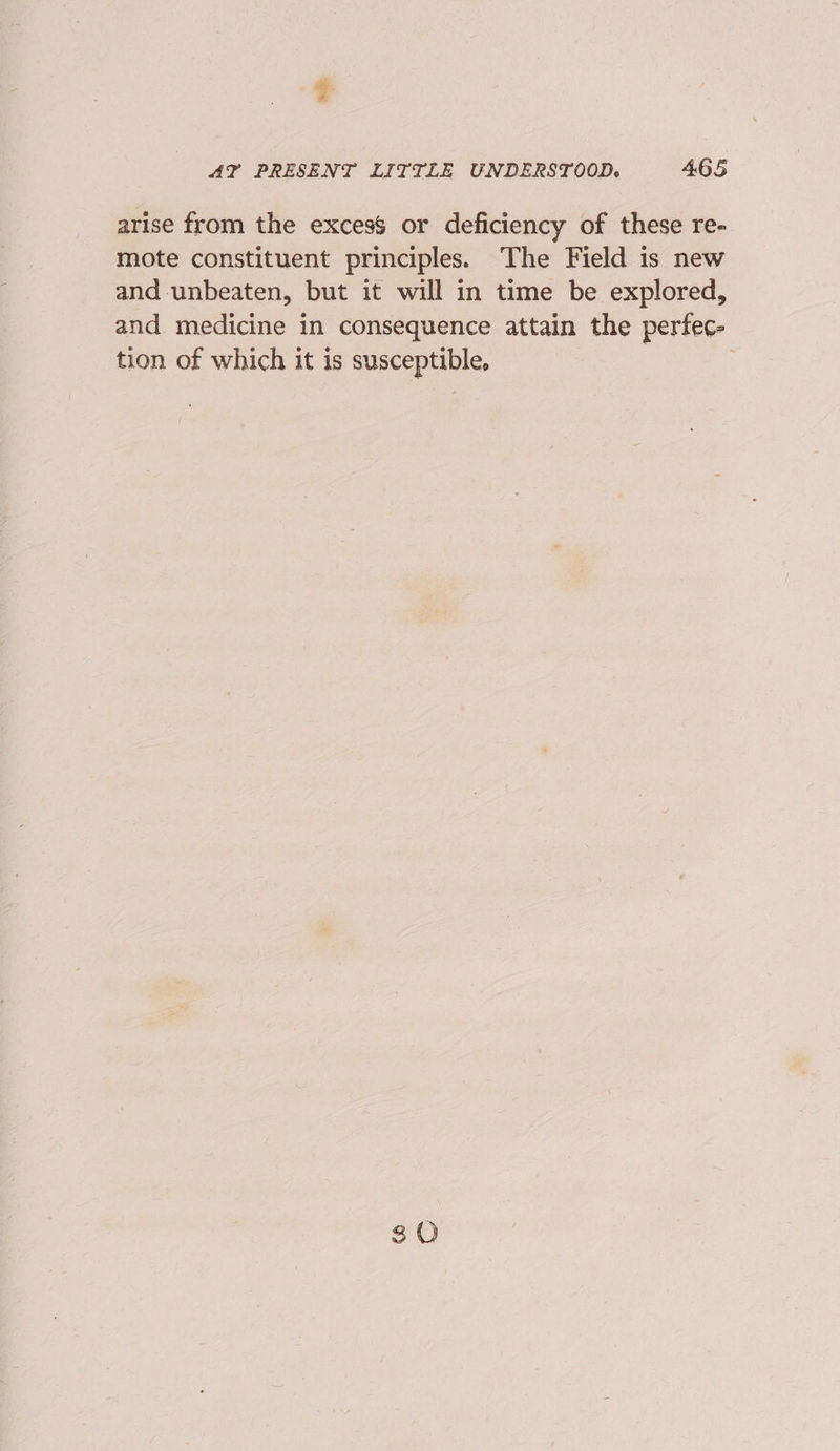 arise from the excesS or deficiency of these re- mote constituent principles. ‘The Field is new and unbeaten, but it will in time be explored, and medicine in consequence attain the perfec- tion of which it is susceptible. 30