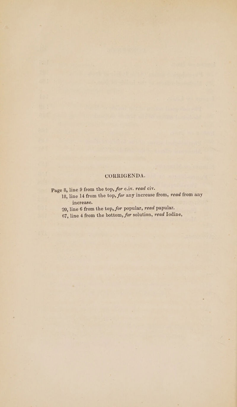 CORRIGENDA. Page 8, line 9 from the top, for c.iv. read civ. 18, line 14 from the top, for any increase from, read from any increase. 20, line 6 from the top, for popular, read papular.