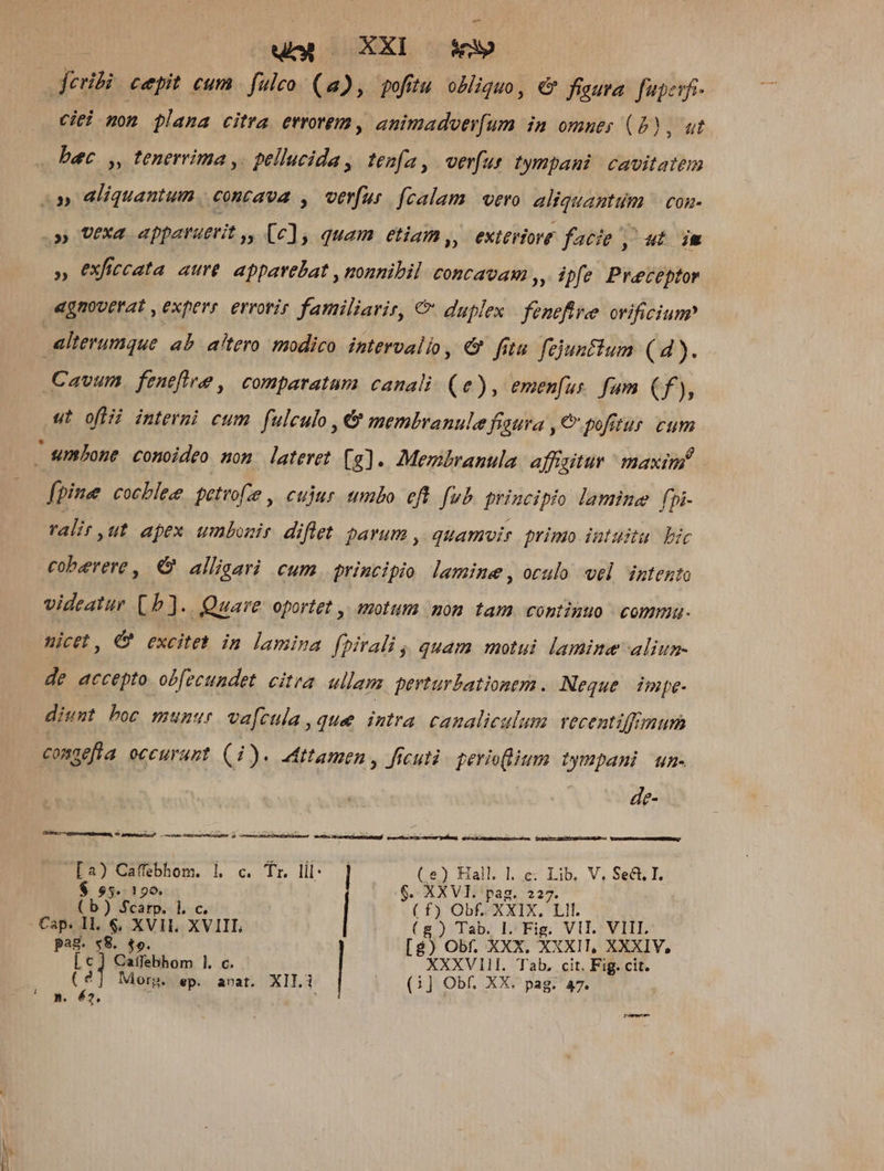 dferibi. cepit cum | fülco. (a), gofitu obliquo , C fieura. fuperfi- ciel mn plana citra errorem, animadverfum im omues (B), ut bec ,, tenerrima ,. pellucida , tenfa , Verfur tympani cavitatem «» aliquantum. contava , verfus. fcalam vero aliquantum | con- .» VeXa. apparutrit , (c], quam etiam,, exieriore facie , ut im » eXficcata aure. apparebat , nonnibil concava ,, ipfe Preceptor agnoverat , expers. errorir familiarir, €&amp; duplex | feneflvee orificium? | alterumque ab. a'tero modico. intervalío, &amp; fitu fejuncium (4). Cavum. feneftre , comparatum canali. (e), emen[us. fum (f), ut oflii interni eum fulculo , &amp; membranule fiaura , € pofitur cum - umLone conoideo mom lateret [2]. Membranula. affsitur maxinf. [pine cocblee petro[ze , cujur umbo eft fub principio lamine fbi- ralir Ut apex umLonir diflet parum , quamvis. primo intuitu. bic coberere , € alligari cum. principio lamine, oculo vel. intento videatur [b ).. Quare oportet ,. motum non tam. continuo commu. micet, € excitet in lamina fhirali, quam motui lamine aliun- de accepto obfecundet. citra ullam perturbationem. Neque. impe- diunt boc munmur vafcula , que intra. canaliculum recentulmum commsefia occurunt (i). Mttamen , ficuti perio(ljum tympani un- de- [a) Calfebhom. l. c. Tr. lil: (e) Hall. l. c: Lib, V, Sect I. $ $5. 150. 6. XXVI. pag. 227. (b) $carp. 1. c. (f) ObE/XXIX, Lll. Cap. IL. $, ÉI: XVIII. (g) Tab. I. Fig. VII. VIII. T $8. [$) Obf, XXX. XXXII, XXXIV, Morg. ep. anat. XILi (i] Obf. XX, pag. 47. í n: Ciitbhom l. c. XXXVI11. Tab, cit. Fig. cit. d 5, n.