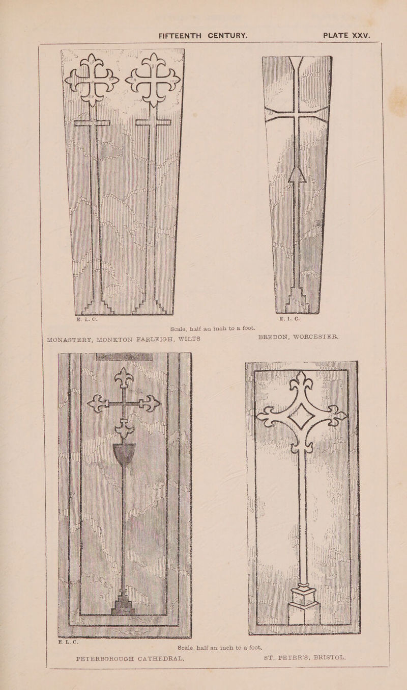 i ae TC Vy [] i ‘ : iI PATTI i\ || Scale, balf an inch to a foot. MONASTERY, MONKTON FARLEIGH, WILTS BREDON, WORCESTER, ae MMe A | NI Wa WI Ne Tytty ant ir A F 1 | i tt Lt i é run} fu Ue} Ny | SS ann =a (| X oat i f KISS i CZ \ 11 Fi | i i } scl it | | bea att md) 1 1 4 H al ef i] | i ae Se — Se =—— a gli |||) el a A ees UAE 4 i (If) napa j if : Li LTR Scale, half an inch to a foot. PETERBOROUGH CATHEDRAL, ST, PETER’S, BRISTOL,