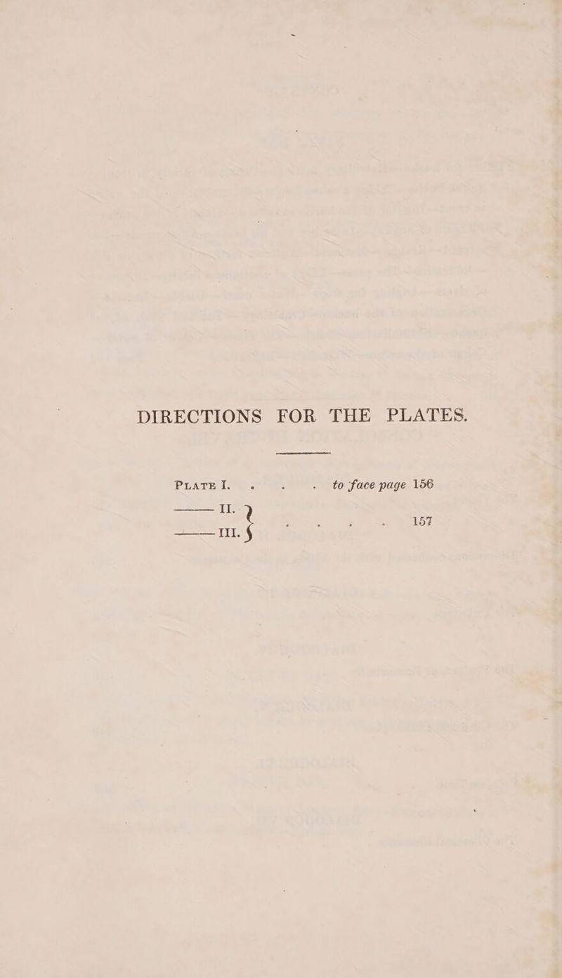 DIRECTIONS FOR THE PLATES. eee PLATEL. . : . to face page 156 Il. 157