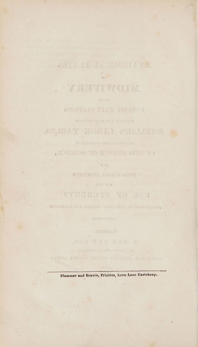 a teenager Plummer aud Brewis, Printers, Love Lane Eastcheap..