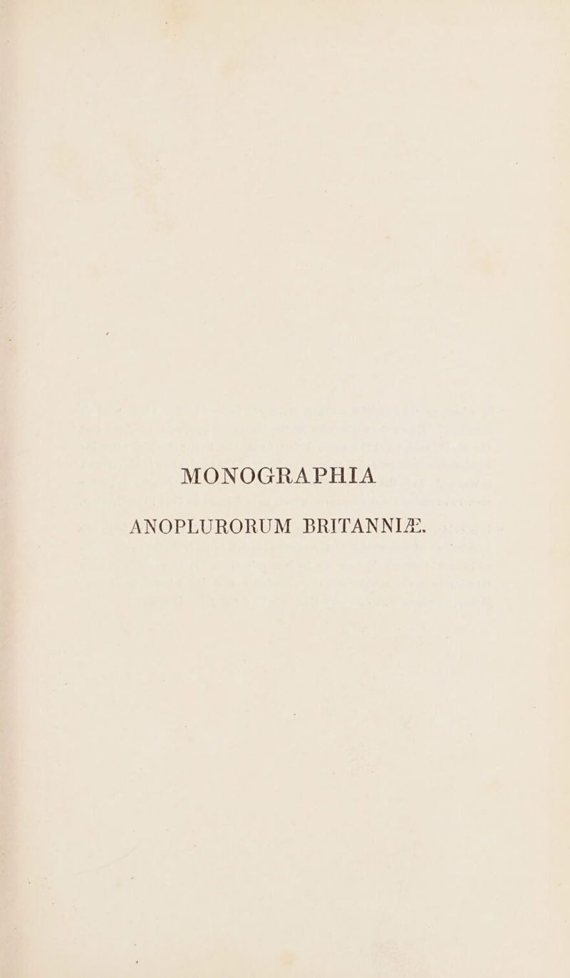 MONOGRAPHIA ANOPLURORUM BRITANNIZ.