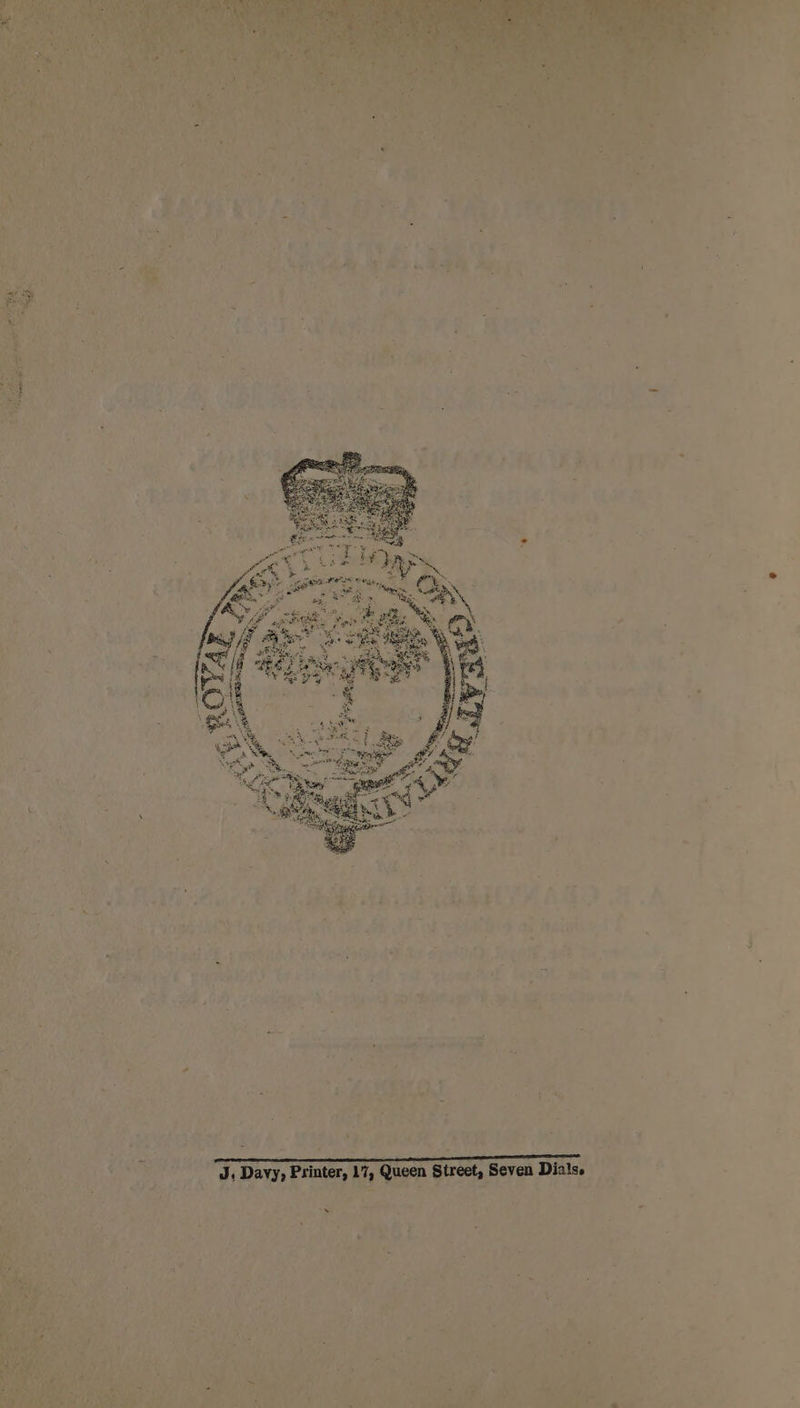 J, Davy, Printer, 17, Queen Street, Seven Dials.