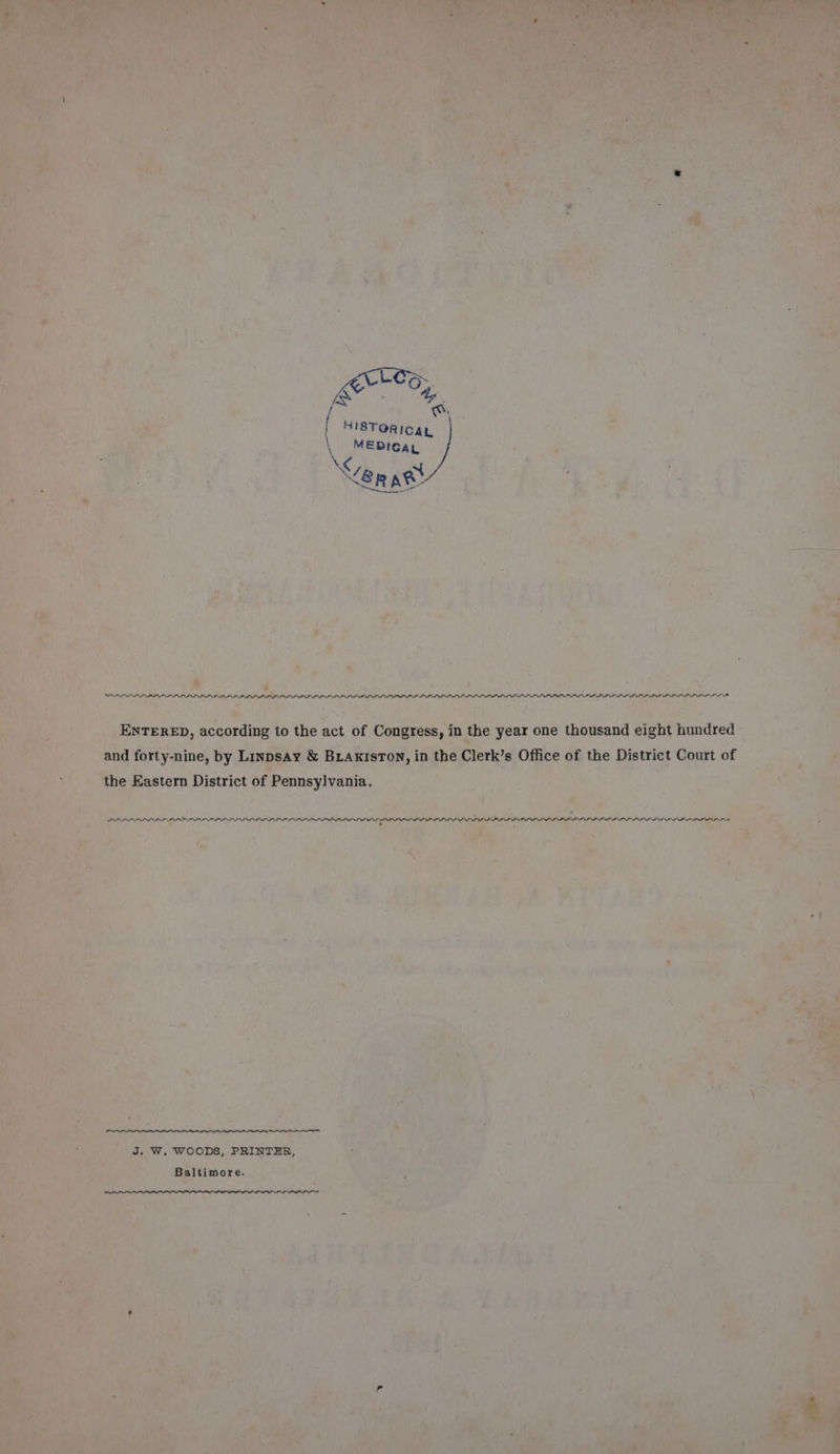 a W. WOODS, PRINTER, _ Baltimore.