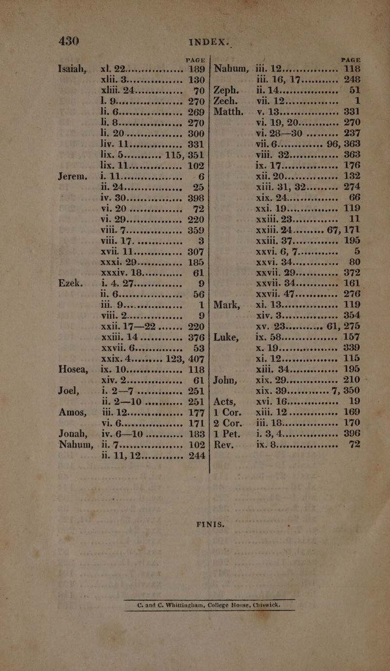 Isaiah, Jerem. Ezek. Hosea, Joel, Amos, Jonah, Nahum, PAGE xb. USE bass 90 xiu od rax AA au i X LL Mb, 959 B au re ee BIO 15202, 0434... 800 liv. LB 4k 4.2 991 HixlOvecuetes. 0 119, 95b lix; DUA eL . 102 AAR LU 6 In oA Iu :osrixs teak WSO. RARE... 898 $1.20 DE eA Er 2D RAN, 990 NL AES Vib BF b oua 3 » € 1 MY is [AGRIS c CIA Om e@erceeeeoeeoeend xxii. 17—22 ....... 220 xxiii. AS eis SIC KxV EA. 09 xxix. 4....0.... 123, 407 ix 10 5 ab UG... . 118 XIV, 9 riees TRI WT 1 150 web. SO 11, QAO nec 85... 951 icd ue. 177 Vis eveue d baia iv. 6-10 4 iod 183 TEE, Peper hie RSS D: 311,395. aici 244 Nahum, Zeph. Zech. Matth. Mark, Luke, John, Acts, 1 Cor. 2 Cor. 1 Pet. Rev. / PAGE Tit. -19,455 42 ds veovt VUES Hi. 16,0 3 bu eee Hs 142154 od CUBE VIL. 19 0 ANUS ise. S Vis LBV odis Péowosser ae vi. 19, 20............ 270 yi 28—30 ..25,..... DOG vil. G...... seeeeee 96, 363 vili. BZ..ccc lob sceene 988 oe xxiii. 24......... 67, 171 xxiii. Ay AME AMICO 195 XXVI. dd Ae ep. ate Kay MOSS LAE Le cne WRI 04... 25,5. 50 xxvii ved eee as X. 19;..:;«. UN pena = Rb Disks ial eret Milly: Od cc AA S ee) KEK. 220155. 205782. Rn MIRON, coca, SDO xvii DAS Uu. xüb I VMEOnae hi 19. UNA : USAR AA ri ix. GM tros sexeue : €