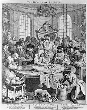 M0010169: The dissection of the body of Tom Nero, William Hogarth, 1751