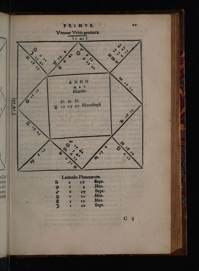ítudo Planetarutm. Lat Sept. Met. Mer. Sept. Sept. Met. 123 o 2 57 37