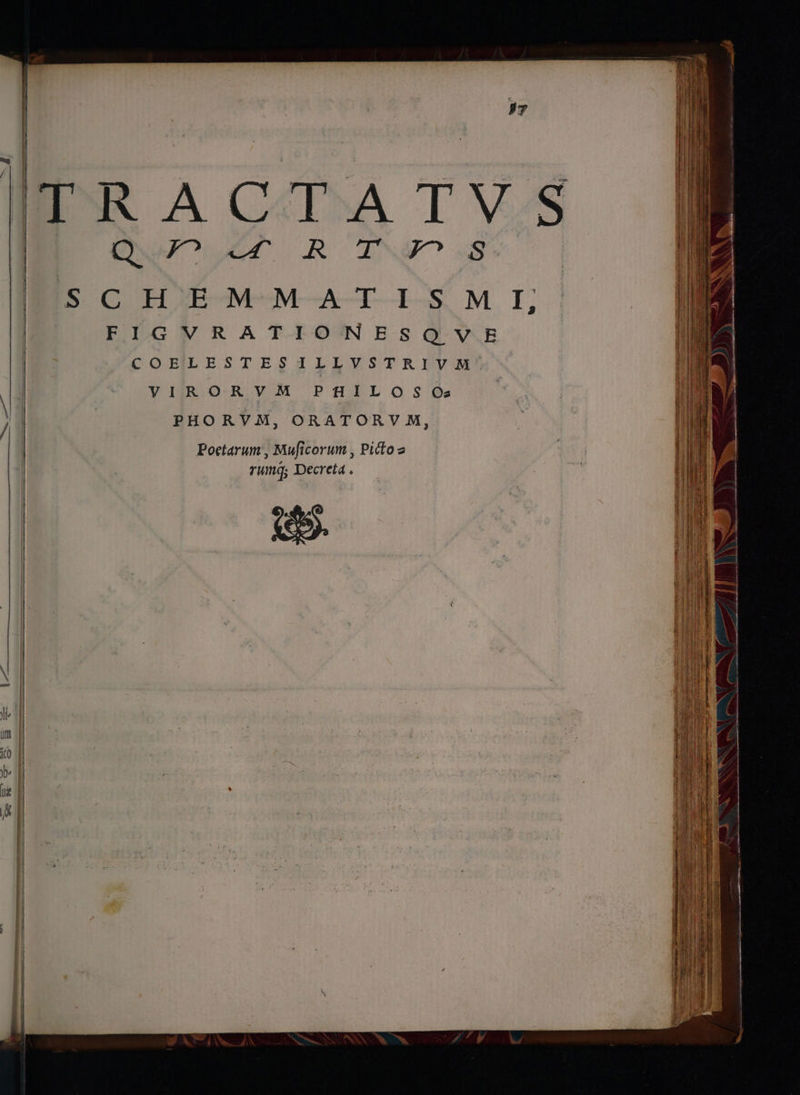 rumá; Decreta . FIGVRATIONESQVE COELESTESILLVSTRIVM YVIRORVM PHILOS G PHORVM, ORATORV M, Poetarum, Muficorum , Pictoz