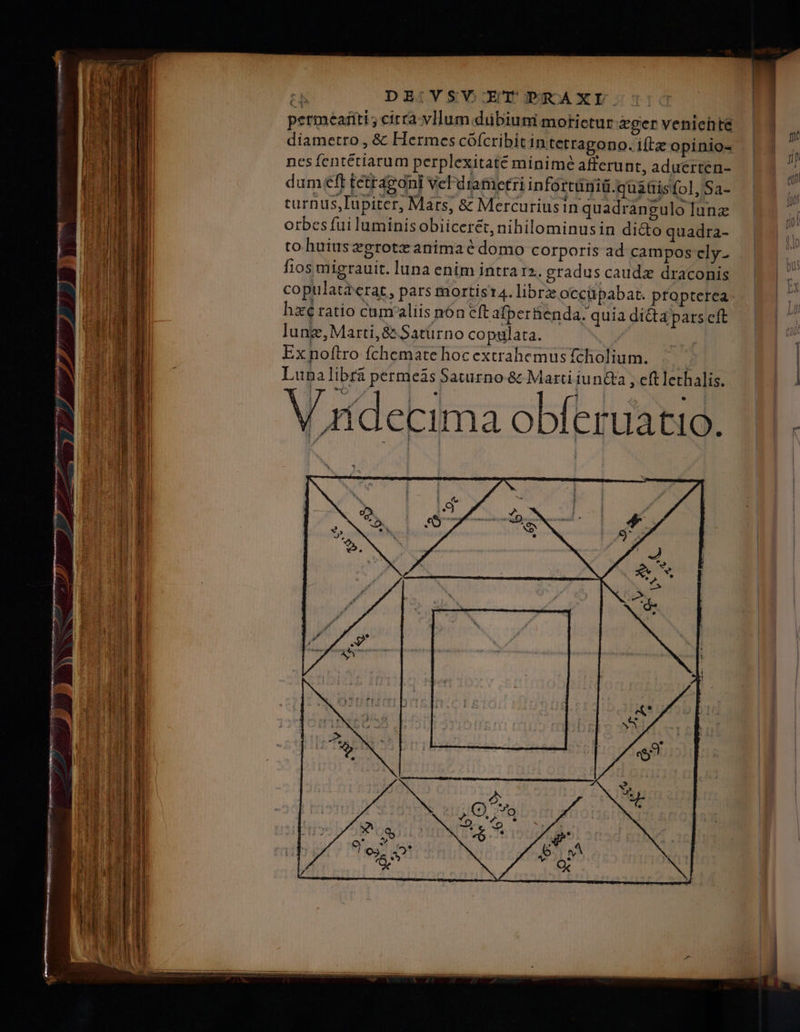DEIVSWV UII IDRAXI. permeariti; citra-vllum dubium morietur eger veniehte diametro , & Hermces cófcribit intetragono. iftz opinios .| x nes fentétiarum perplexitaté minimé afferunt, aduerten- — T dum€ft tetragani veldiametri infortüniü.quaüisfol,Sa- | T turnus,Tupiter, Mars, & Mercurius in quadrangulo lunz | ji orbes fui luminisobiicerét, nihilominusin di&o quadra- | a to huius zgrotz anima é domo corporis ad camposely. |. M3 fios migrauit. luna enim intra 12. gradus caudz draconis IT copulataerat, pars mortistA. librz occupabat. propterea. || ? | hxé ratio cumaliis nón cft afperhenda. quia dicta pars cft 7 lung, Marti, & Satürno copulata. a Ex noftro fchemate hoc extrahemus fcholium. | | Lunalibfa permeás Saturno & Martiiun&a ,eftlethalis. | | Wardetima obfpiustid: d | Ad cecimia obpiCruaátio. 3H . UUÜAL 7/2437 UIN notae RAD m EREEECUES murra. lacs Peraetr c Íme Roo co m ——— RA e a. »- A EV x m EL o E ue ps ^ «^ ncmo cet ELE MENDA alid - Lor » z Nt EI —— —áÁ- Li antur. S EE PIER E ur xa - — p * M m — E ? 7), (^. E z : x cum : ES: - cop men - T E A |J WE o MASA ESUL e aMERE . LUDL -- ^ E. URS — — — MÀ 59€ TREAT LAUUALm IL cs - » Pop