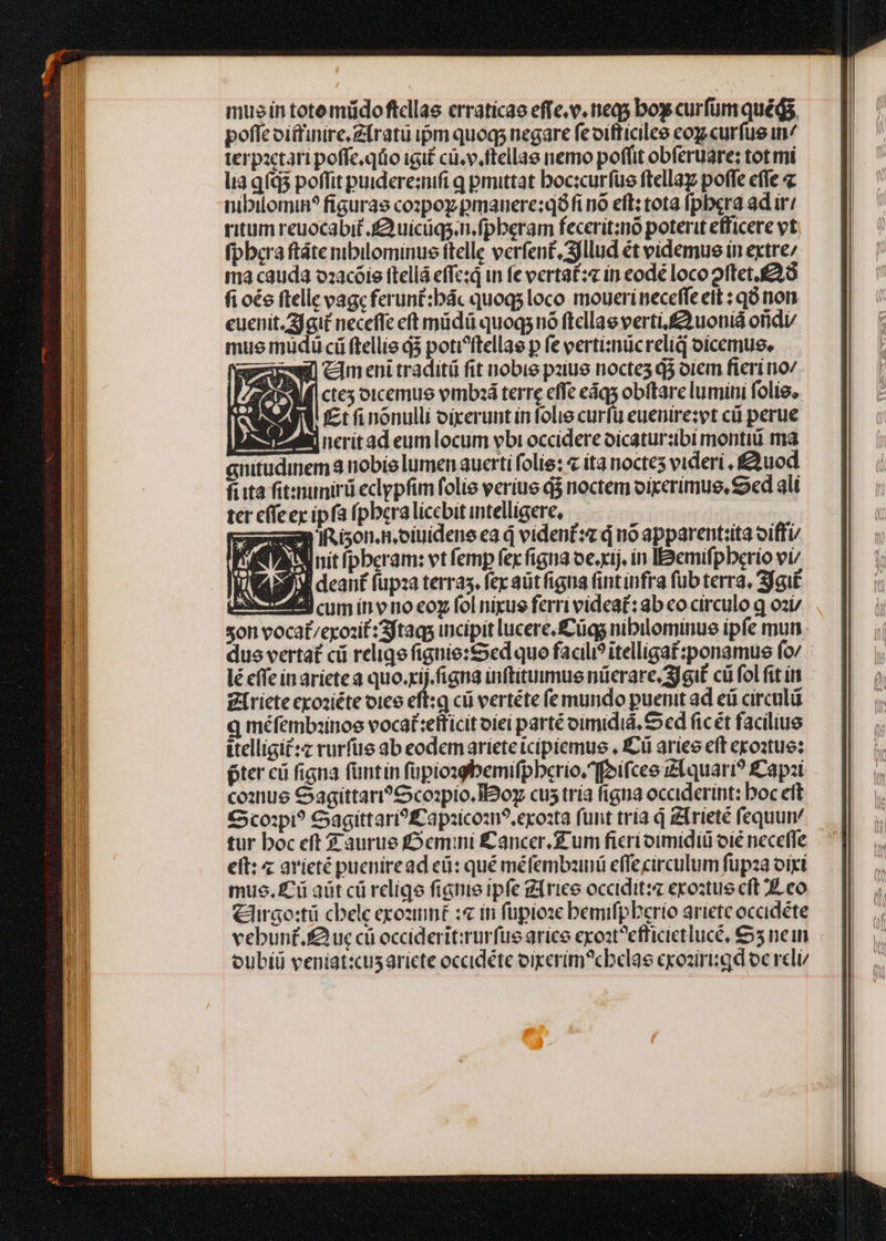 mus in totemiüdoftclas erraticae effe,v. neq box curfüm qué $S, poffeoitfinireZfratu ipm quoq; negare fe oifricilee cog curfue in/ MCONUN, S in ant fiita t eft: z arieté pucniread eü: qué méfembzini effecirculum füpza oici mus. £i aüt cü relige fianie rpfe ZÍrice occidit:« exoztue cit Z eo &amp;lirgo:tü cbele exoannt :« in füpioze bemifpberio ariete occidéte vebunt.f uc cü occiderit:rurfue arice exost^efficietlucé, €55 nein oubiü veniat:cusaricte occidéte oiperim?cbelae cxozirisqd oc rel