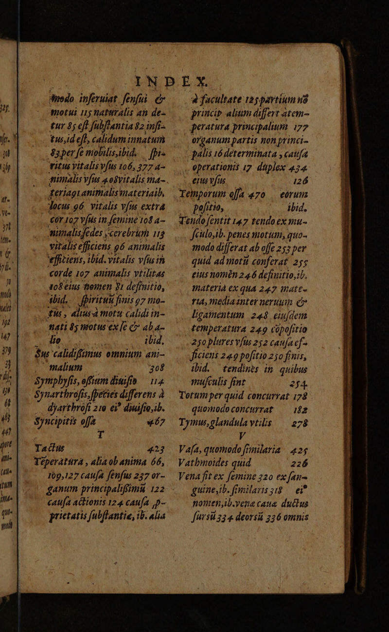 NS inferuiat fenfit. d motui 15 naturalis an de- tur 85 eff fabfhantia 82 infi tus,defl, calidum innatum Saper fe mobilis,ibid. NI vitis Vitalis víus 106, 2 274- deriagi animalis materiaib, docu 96 vitalis vfus extra €0Y 107 Vfus in femine 108 4- münalisjedes , xerebrum 118 vitalis efficiens gó animalis efficiens, ibid. vitalis vus in corde 107 auumalis vttlitas vog eius temen y1 definitio, ibid. Jpiritus 4 finis 27 tio- fis, aliurà motu calidi in- malum — 308 &amp;ympbyfís, fiam diff 14 Synarthrifis, fpecies differens à .. dyarthrofi 2r ei! diuifio,ib. Syncipitis s 467 T^ 71 423 Teperattira , Alia ob anima 66, 109,127 cau[A fenfus 237 or- ganum principaliffimu 122 caufa ackionts 124 caufa. ,p- prietatis jubflantie, ib. alia o facultate l2j partium Hó proicio alium differt atem- peratura. principalium 172 organum partis non princi- qualis 16 determinata , caufa operationis i2 düplex 434. — eus vfus 126 eoru .. pofitio, dbi. Tendo fentit 147 tendo ex mu- féilo,ib. penes motum, quo- modo differat. ab offe 253 pev quid ad moti conferat. 25$ eius nomin 2446 defiitio,ib, materi ex qua 247 matt- Y'A, mediaanter neruum c» ligamentum 248 eufdem temperattra 249 rüpofirio 2goplures vfus 252 cauja cf- Jiciens 24.9 pofitio 250 finis, ibid... tendines in quibus mufculis fint 274. Torumper quid concurrat 178 quomodoconcurrat — 182 Tymus,glandula vtilis — 278 V Va[a, quomodo fmilaria — 42$ Vatbmoides quid 2:6 guine,tb. fimilarissig — ei* nomen,ib.venecaus duclus fursió 334. deorsü 226 omnis