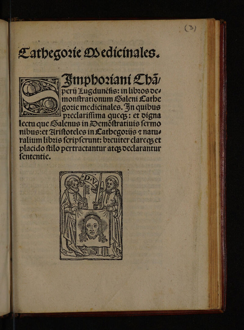 impbosíant Z bà dud oer s. lg inlíbzos oc4 «CN Imonftrationum ZSaleni ££atbe ! des C C S /gozic medicinales. 3n quibue p:eclariffima quegs: et oigna DES que ZSalenue ín ?2emóftratíuis fermo nibue:et Ziríftoteleo ín Xatbegoxije 7 niattié ralium libzie fcrípferunt: breuiter clarcgset placido ftilo pertractantur atq5oeclarantur f ententie.
