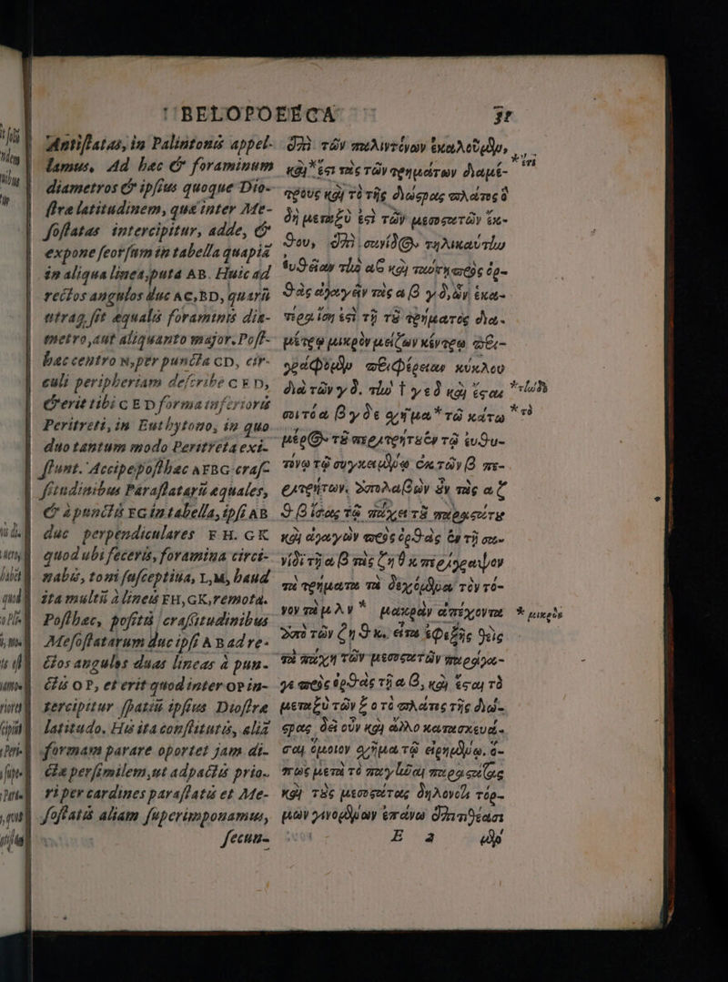 Antiflatas, in Palintomi appel. lamus, Ad hac &amp; foraminum | ra latitudinem, que inter Me- ſoſtatas intercipitur, adde, © expone feorfamintabellaquapia , in aliqua lines puta AB. Huic ad rectos angulos duc ae, BD, quarũ trag. fit equals foraminis dis- metro aut aliquanto major. Pofl- bac centro x, pr рипЙа CD, cit- culi peripheriam deftribe c ED, Cerit tibi o ED forma inferio Tori Peritreti,in Eutbytomo, in quo | duotantum modo Peritreta exi- | Punt. Accipe poſthæc aFBG:craf | fitudinibus Paraflatarit equales, С apunits Es in tabela, ipfi AB duc perpendiculares EH. GK | quod ubi feceris, foramina circi- 7 | nab, to ni ſuſceptiua, LM, baud ita multi A lines FH, ck, remota. | Pofthec, pofitk | 2 WY Mefoftatarum duc ipft А B ad re. ¿ios angulos duas lineas à рип. | dw ОР, et erit quod inter op in- Tercipit ur (pati ipfius Dioſtræ latitudo. His ita conſtituris, alia forman parare oportet jam di- cia perfimilem,nt adpactis prias ri per cardines paraſtatu et Me- ) Гоа айат к АРА fenna ` 3? Nag jiyê vis a y dri EKO men ion 555 ы Tj нат Ла. ёте fdr udla x Se- ade i, Kunden. did rav уд. min {уд ua tea” £71 70/0 T oye 0% C T В me- enema, DMA aßav 8 Зу тес ag 50% 7%. Té TAKA 73 weer қой dor Y meas 60906 Es ті c. vera aß т; 85 Ox ЖОН тх прати тд дош, oy r- yoy qoi pa y * linge . Dow TÀY ón 9 к. ете Pes Jie 24 wess gg тў 8, ка) соц тд pera ZU TOY ДА отд алат; те Ade фаб, да оду кд) aho HA TATKEUVE = соц сраку ана TG ene. à * mus pera TÓ my ай reglas к TSG Шит ÖnAovch re- ga ne ay rayo dla тал E å 60
