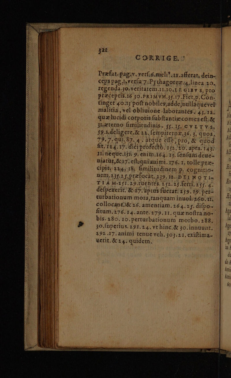 Przfat.pag:v. verf.ó.mieli? .1x.afferat, dein- ceps pag. ver(u 7.Pythagorez:4, linea 20. rcgenda.30.veritàtem.11.10.E E G18 y s, pro praceptis.16 jO.PRIMYM.j5.17.Fiet,p.Con- tinget 403; poft nobiles;adde;nullaquével malitia , vel obliuione Jabotantés ; 45. 12. quz lucidi corporis (ubftantiz comes eft. &amp; jrzterno fimilitudinis. 5j. 15, c v x T v s. $9.t.dcligere.&amp; 22. fempiternz,36. 7, quos, 79.7-qui.87. 4 . atque cffe; pro, δὲ quod fit; 124.17. dici profecto. 152/30. apta.145. 1I. nequc.trff 9, enim.164. 13. (δ ΓΔ ἠὲ deue- niatür,&amp; 17. eft;quianimi. 176. 1. tolle pra- Cipit; 224.18; fimilitudinem Ρ- cognitio« nem.23f.25 prz[ocàt. 259. 12..D E1 N O T 1- T I À M-21.29.TUÉhtes. 2 52. 2j ferri. 2 jy. 4. defpexerit; &amp;-27. aptus füerat: 279. t9. pers turbationum mora,tanquam inuol:260.11; collocant)&amp; 16. amentiam. 264.2 y. difpo-. fitum.276.14.ante.279. 11. quz noftra no- bis. 280. 10.perturbationum morbo.288. 30.(nperius. 291.24. vt hinc.&amp; 30.innuunt, 292.17.animi tenue veh, 305.21. exiftima- uerit. &amp; 14. quidem. -—- — ——$— má € : ἢ a OL WS SERE GREECE το AL SEE T  “αὐ UC Ou ..