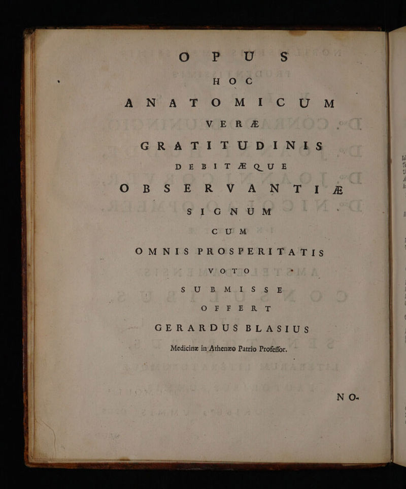 png H oW AUOINSA T ^O M I*^6 QU M V E R /E | G.ReA J.1 E U BeLNORS DEB IT/EQUIE O Opg$rEEvA N' TIU SIGNUM | OMNIS PROSPERITATIS V! O^?T'70 po SU. M MIL. SuSE O ECCE SE ORSUAT GERARDUS BLASIUS Medicine in Athenzo Patrio Profeffor. |