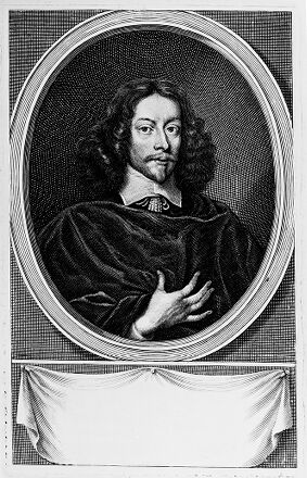 M0012159: Reproduction of an unfinished portrait of John Bulwer (1606-1656), English physician from the engraving by W. Faithorne