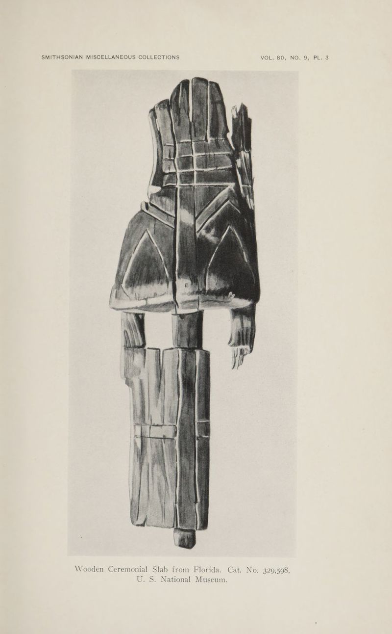 Wooden Ceremonial Slab from Florida. Cat. No. 320,508, U. S. National Museum.