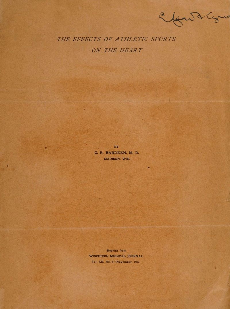 Lhd Ogee THE BREPECTS OF: ATHLELTO SPORTS OM OLHE SIBAR TL BY C. R. BARDEEN, M. D. MADISON, WIS. Reprint from WISCONSIN MEDICAL JOURNAL Vol. XII, No. 6—November, 1913 _