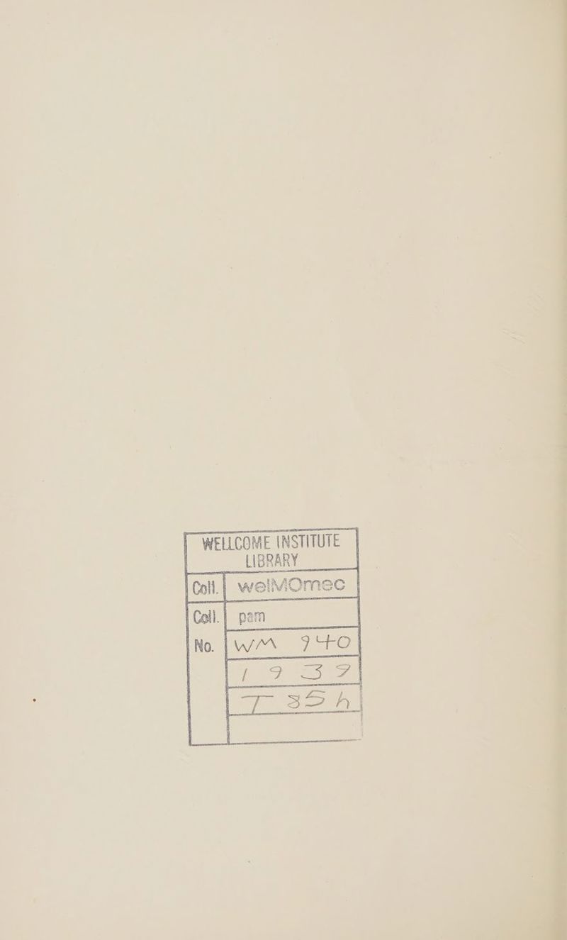 T WELLCOME INSTITUTE | LIBRARY