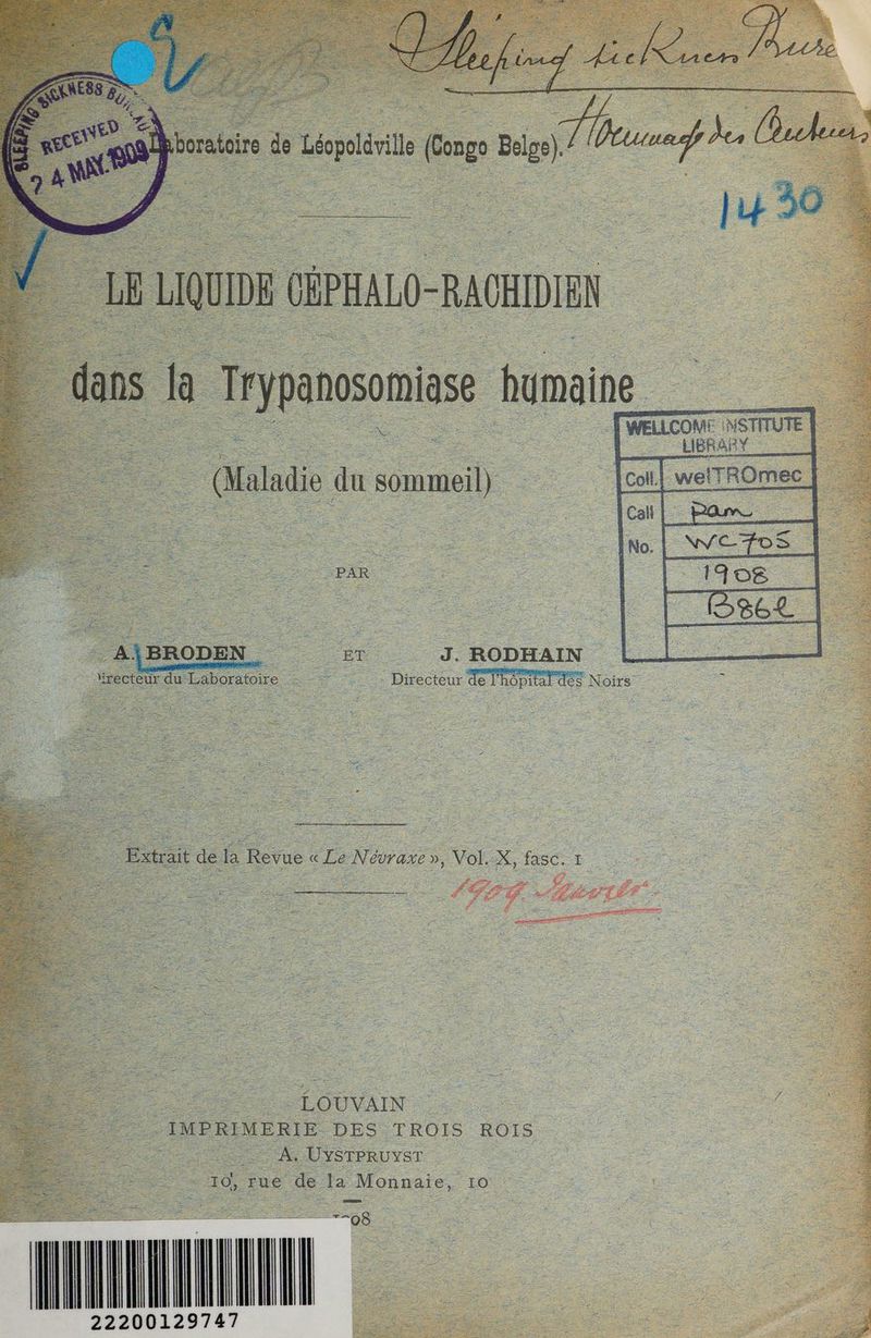 re) Lu HAI ROD Fe J. cteur de 1 a ire Mo la IL | 22200129747 {ll
