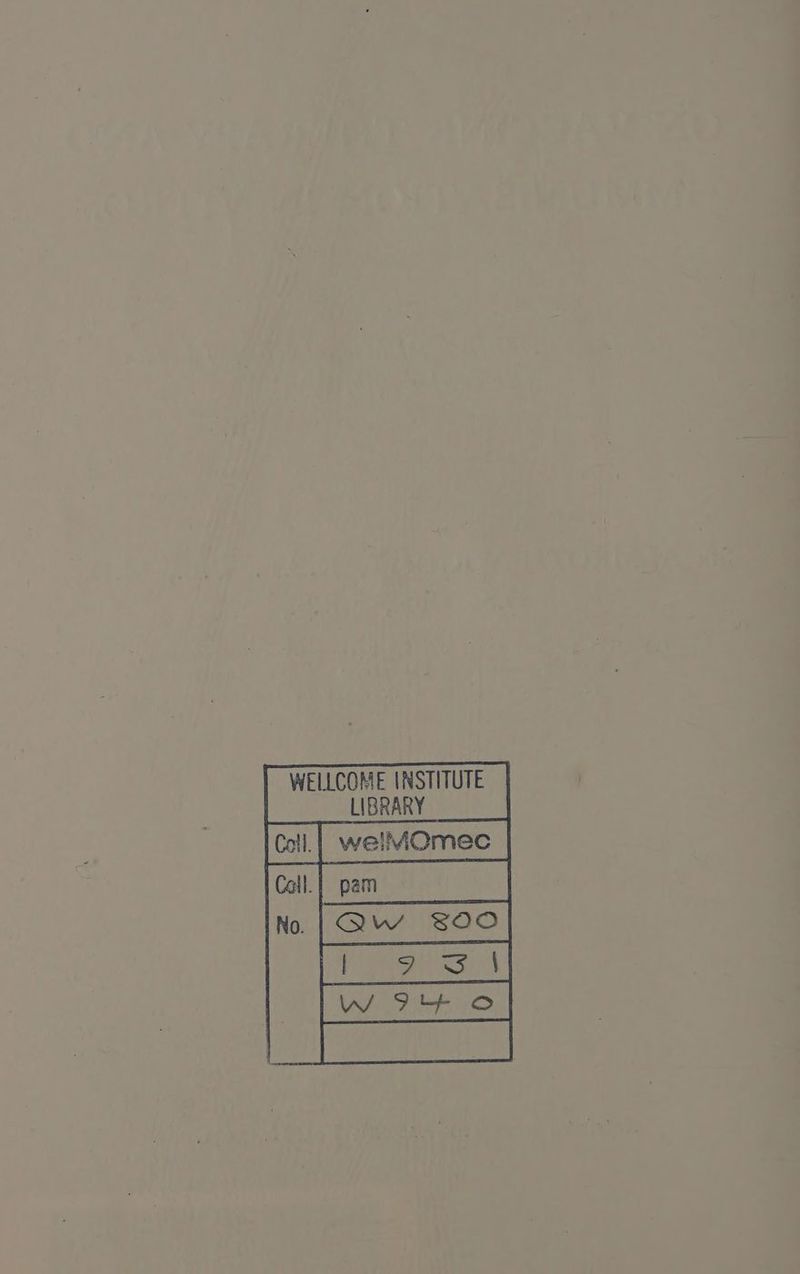 WELLCOME INSTITUTE LIBRARY 41.1 pam LVM VSOO kare
