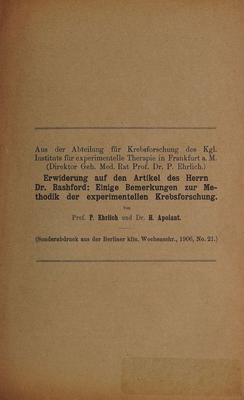 Von Prof. u und Dr. H. Apolant,